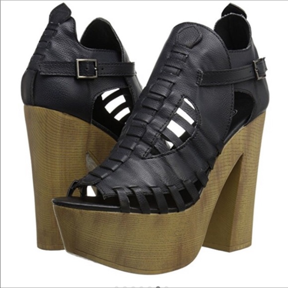 Wooden Towering Platform Clogs - Picture 3 of 13